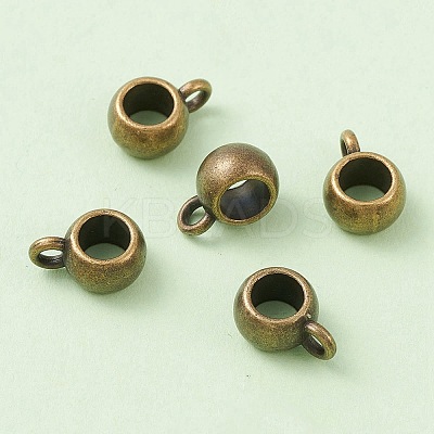 Tibetan Style Alloy Rondelle Tube Bails TIBE-YW0001-45AB-1