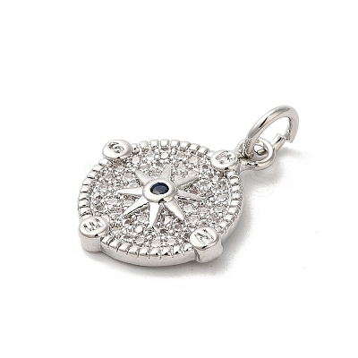Rack Plating Brass Cubic Zirconia Pendants KK-Z056-26P-1