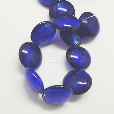 Handmade Silver Foil Glass Beads FOIL-R061-M-1