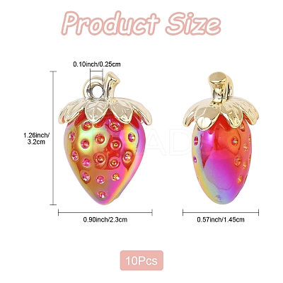 10Pcs Transparent Acrylic Pendants MACR-FS0002-08C-1