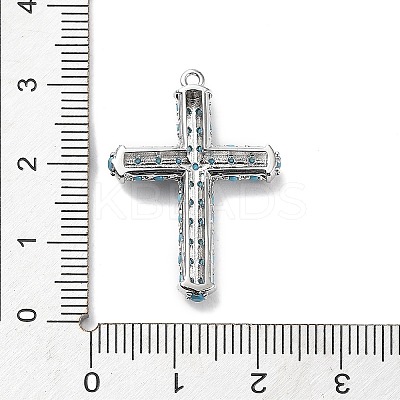 Rack Plating Brass Micro Pave Cubic Zirconia Pendants KK-Q786-04P-1