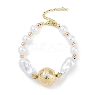 Rack Plating Brass Beaded Bracelets BJEW-P341-07B-G-1