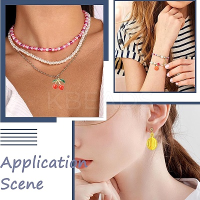 5Pcs Rack Plating Alloy Enamel Pendants ENAM-YW0005-96A-1