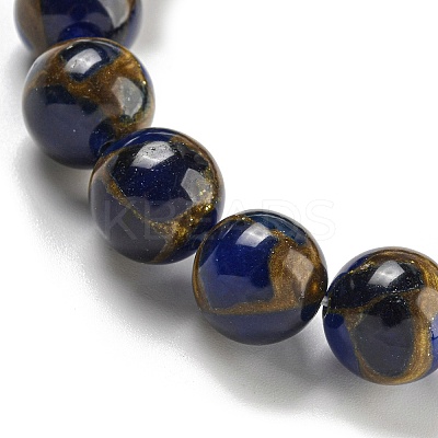 Round Synthetic Gold Clinquant Stone Stretch Bracekets G-P549-02B-02-1