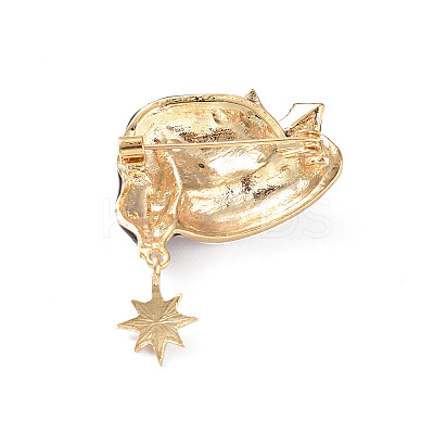 Christmas Theme Rhinestone Brooch Pin JEWB-D061-01KCG-05-1