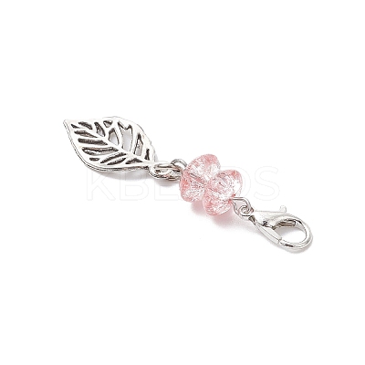 4Pcs Crackle Glass Beads Pendant Decorations HJEW-JM04133-1