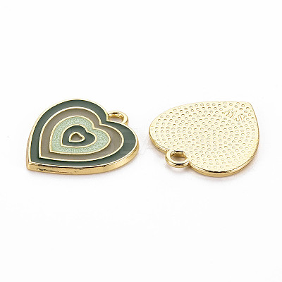 Rack Plating Light Gold Alloy Enamel Pendants LS-ENAM-Q444-014D-RS-1