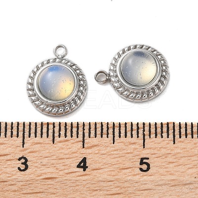Opalite Half Round Charms STAS-L022-399P-03-1