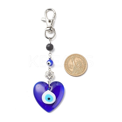 Handmade Lampwork Evil Eye Pendant Decoration HJEW-JM00791-02-1