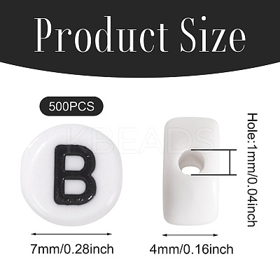 500Pcs Acrylic Beads SACR-TA0001-55B-1