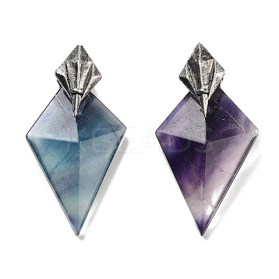 Natural Fluorite Pendants G-K338-10AS-04-1