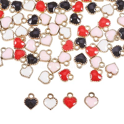 Heart Alloy Enamel Charms ENAM-PH0001-13-1