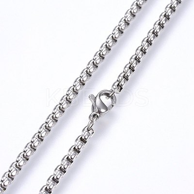 Non-Tarnish 304 Stainless Steel Box Chain Necklaces LS-NJEW-F227-09P-03-1