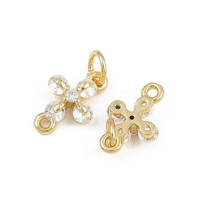 Brass Pave Clear Cubic Zirconia Cross Links KK-A269-57G-1