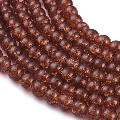 Crackle Glass Round Beads Strands X-CCG-Q001-8mm-16-1