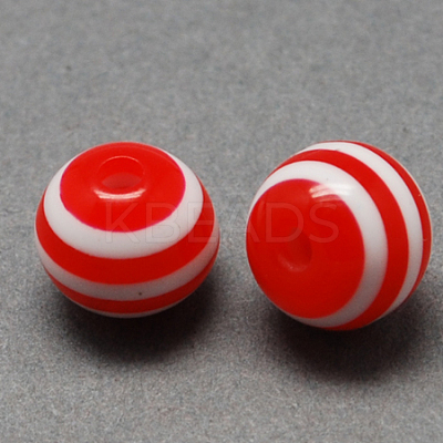 Round Striped Resin Beads RESI-R158-12mm-M-1