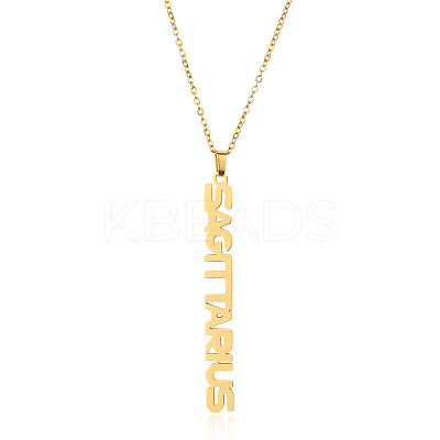 304 Stainless Steel Word Constellation Pendant Necklaces FS-WGAAB2A-11-1