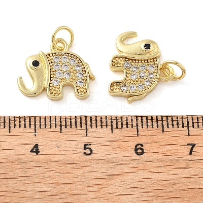 Brass Micro Pave Cubic Zirconia Pendants KK-C092-18A-G-1