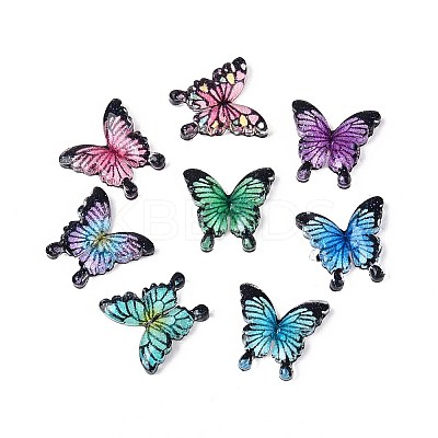 Butterfly Theme Printed Transparent Resin Cabochons CRES-T025-23-1
