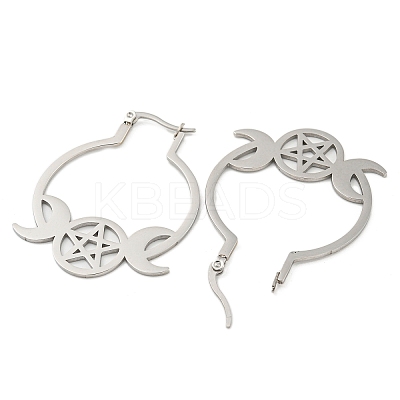 Tarnish Resistant 304 Stainless Steel Hoop Earrings for Women EJEW-F338-01P-1