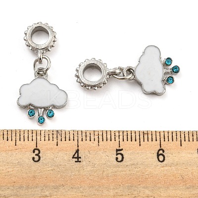 Rack Plating Alloy Enamel Cloud European Dangle Charms FIND-B034-01P-1
