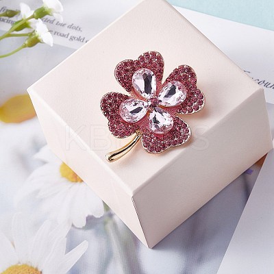 Cubic Zirconia Clover Brooch Pin JBR105C-1