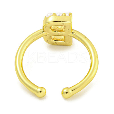 Rack Plating Brass Open Cuff Rings for Women RJEW-F162-01G-B-1