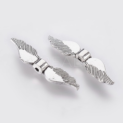 Tibetan Style Alloy Wing Beads TIBEB-6146-AS-LF-1
