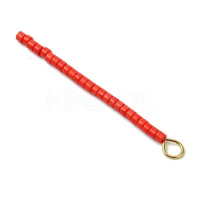 Cylinder Seed Beads with 304 Stainless Steel Flat Head Pins Pendants PALLOY-JF03293-1
