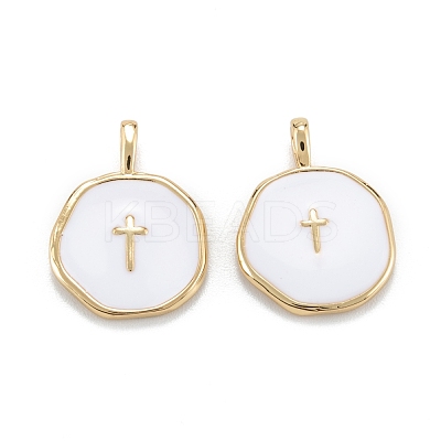 Brass Enamel Pendants KK-A155-09G-1