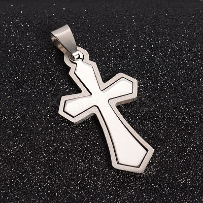 Non-Tarnish 201 Stainless Steel Cross Split Pendants X-STAS-I032-013-1