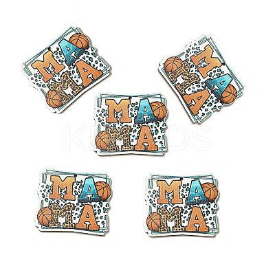 Mother's Day Single Face Printed Aspen Wood Pendants WOOD-G014-37-1