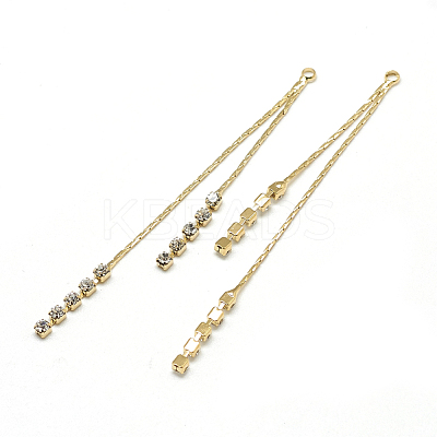 Brass Boston Link Chain Tassel Big Pendants X-KK-T032-167G-1