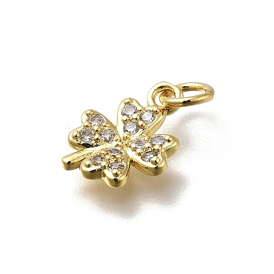 Brass Micro Pave Cubic Zirconia Pendants KK-C090-49G-1