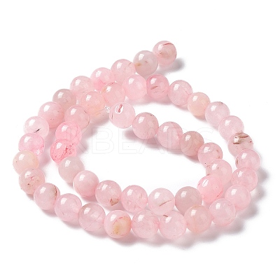 Natural Rose Quartz Dyed Beads Strands G-B046-07-10MM-1