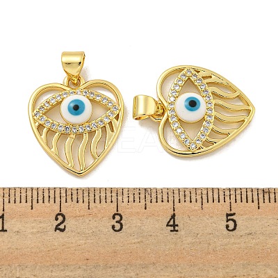 Rack Plating Brass Enamel Cubic Zirconia Pendants KK-B091-10-1