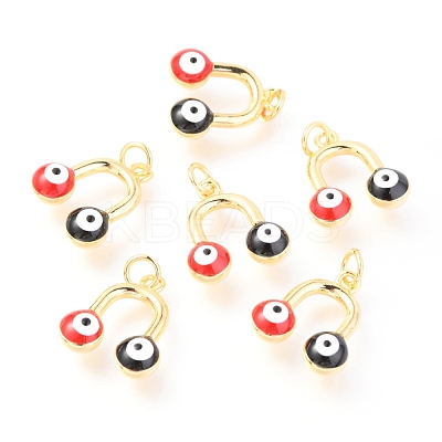 Brass Enamel Pendants KK-Y001-01A-G-1