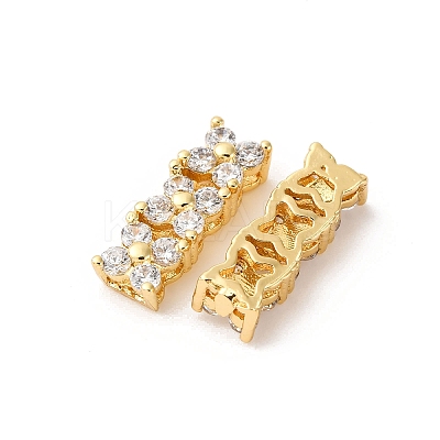Eco-Friendly Brass Micro Pave Cubic Zirconia Rectangle Pendants ZIRC-M087-10-NR-1-1