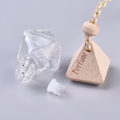 Empty Fragrance Oil Aromatic Perfume Oil Glass Pendant Decorations HJEW-WH0005-06A-1