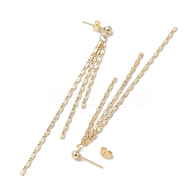 Brass Tassel Chain Drop Earrings for Women EJEW-JE05745-1