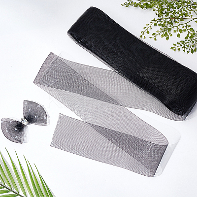 Polyester Deco Mesh Ribbons OCOR-WH0064-76B-1