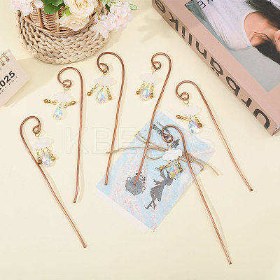 6Pcs Copper & Acrylic & Glass Plant Growth Support DIY-GO00011-1
