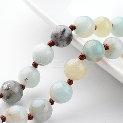 Natural Flower Amazonite Necklaces X-NJEW-D264-01-1