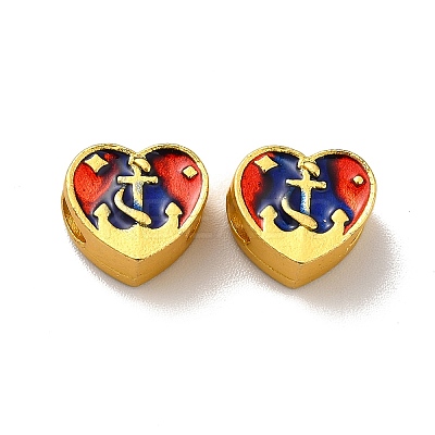 Rack Plating Alloy Enamel European Beads PALLOY-E006-17MG-01-1