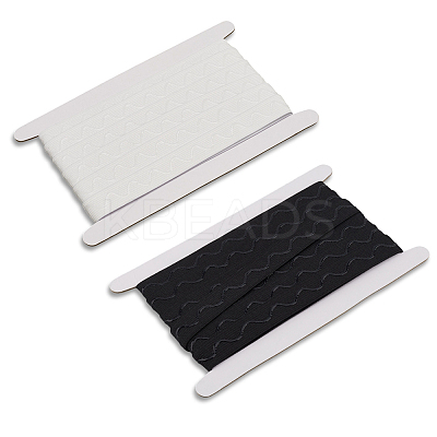 10M 2 Colors Polyester Non-Slip Silicone Elastic Gripper Bands for Garment Sewing SRIB-GF0001-48-1