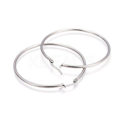 Tarnish Resistant 304 Stainless Steel Big Hoop Earrings EJEW-P173-13P-07-1