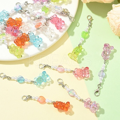 18Pcs 6 Colors Acrylic Pendant Decorations HJEW-YW00228-1