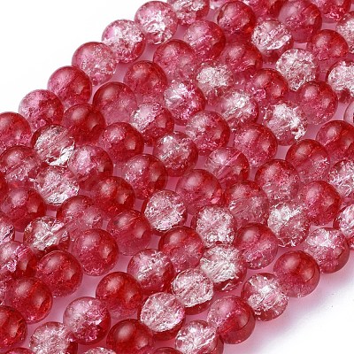 Baking Paint Crackle Glass Beads Strands X-CCG-S001-8mm-15-1