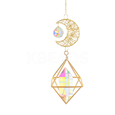 Moon Iron Hollow Big Pendant Decorations DJEW-PW0007-07C-1