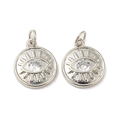 Rack Plating Brass Micro Pave Cubic Zirconia Pendants KK-A200-19P-1